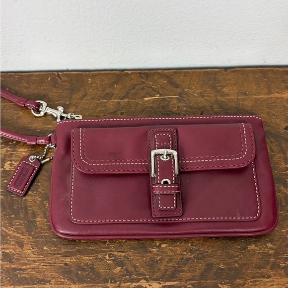 Coach Handbags - Coach Vintage Leather Wristlet in Burgundy/Merlot